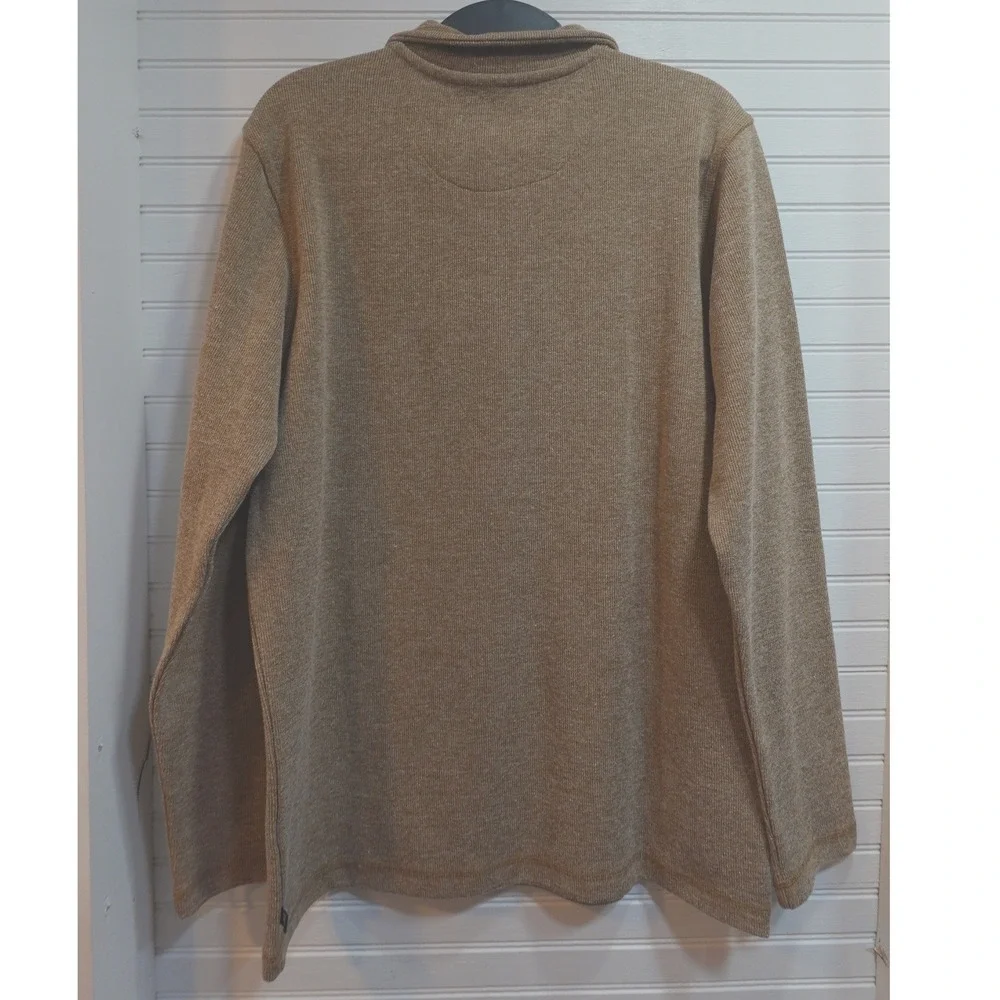 GAP Quarter Zip Sweater Men's Small Neutral Brown Cotton Blend Ribbed Knit